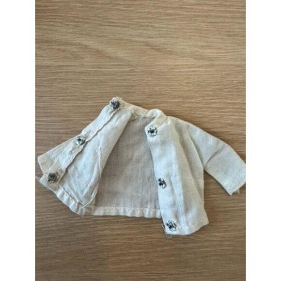 Vintage Barbie White LS jacket coat uniform gold oval snap buttons clothes top - Picture 3 of 4